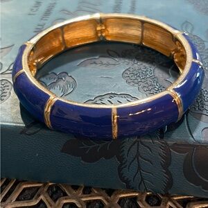 Park Lane Elegant Blue and Gold Bangle Bracelet